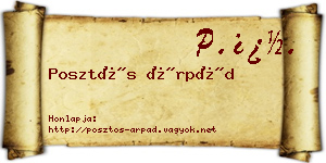 Posztós Árpád névjegykártya