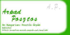 arpad posztos business card